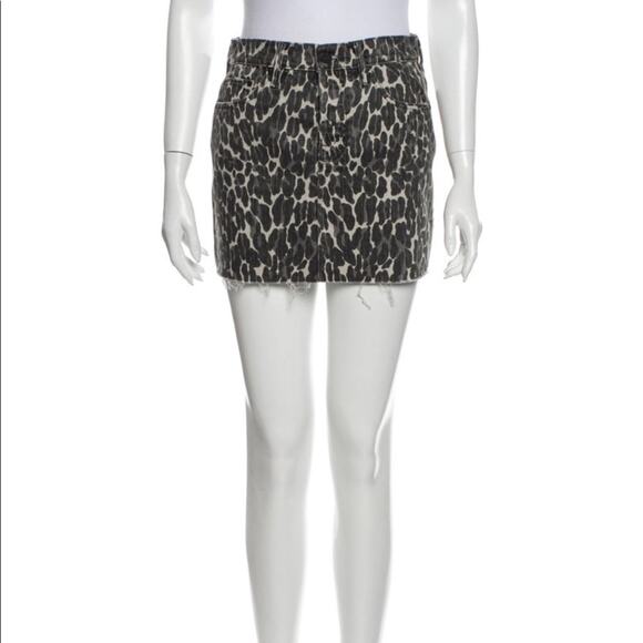 MOTHER vagabond leopard animal print mini skirt XS 2 - Picture 3 of 5